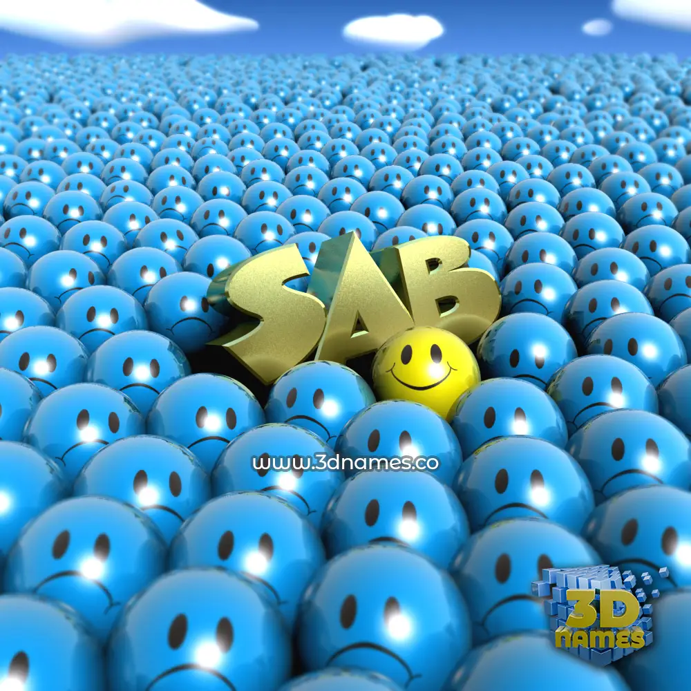 sab in Special Smileys style - 3D name wallpaper