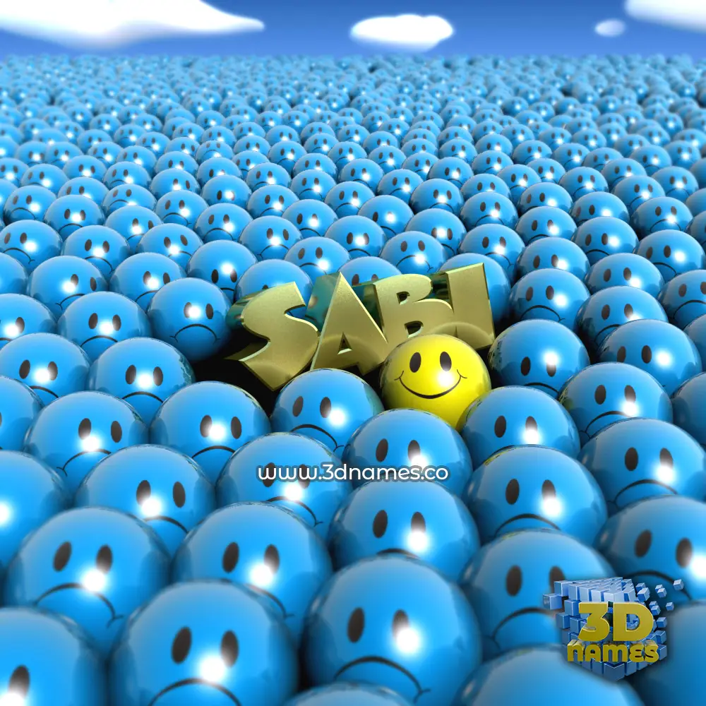 sabi in Special Smileys style - 3D name wallpaper
