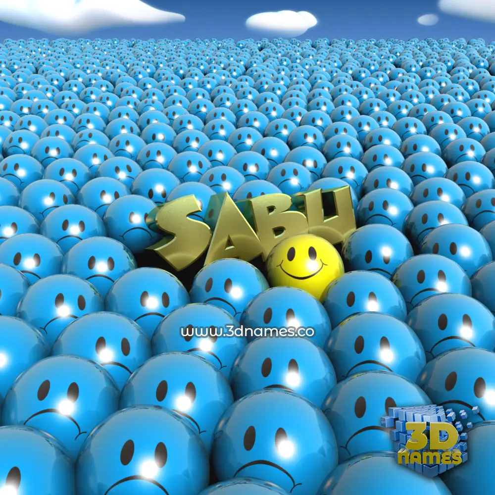 sabu in Special Smileys style - 3D name wallpaper