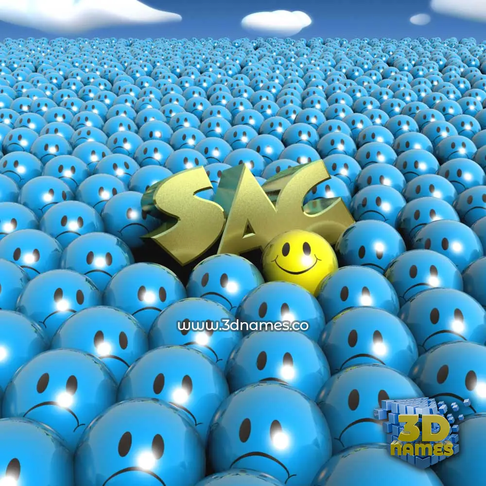 sac in Special Smileys style - 3D name wallpaper