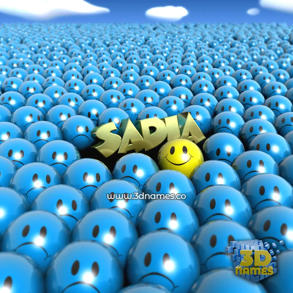 sadia in Special Smileys style - 3D name wallpaper