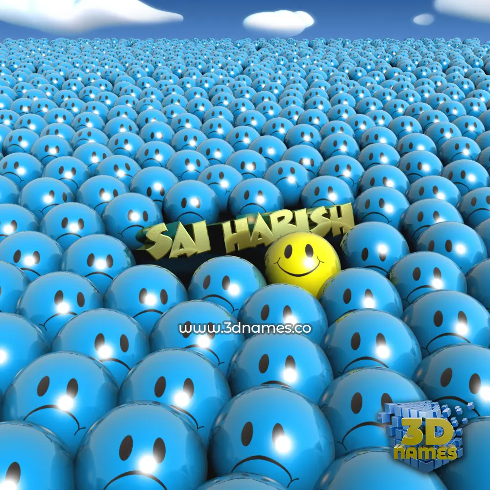 sai harish in Special Smileys style - 3D name wallpaper
