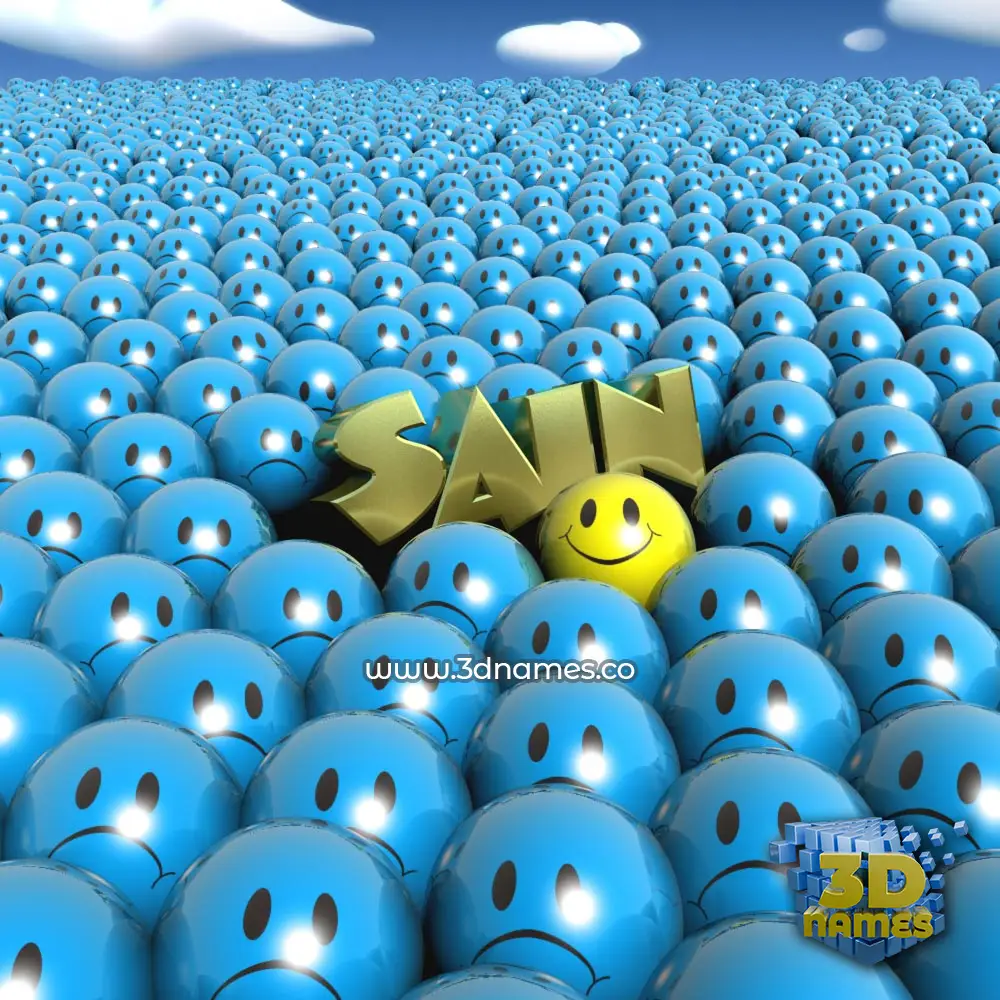 sain in Special Smileys style - 3D name wallpaper