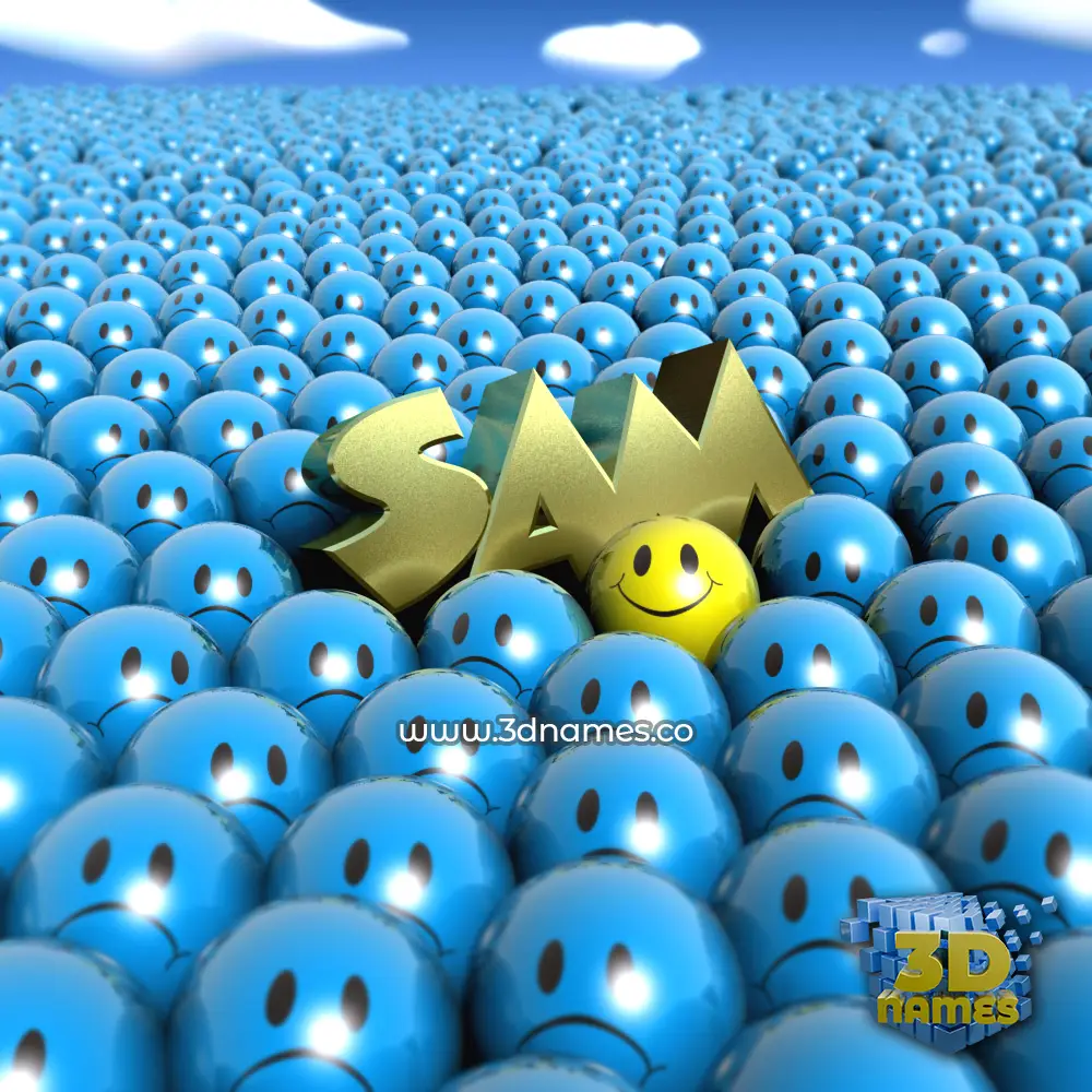 sam in Special Smileys style - 3D name wallpaper