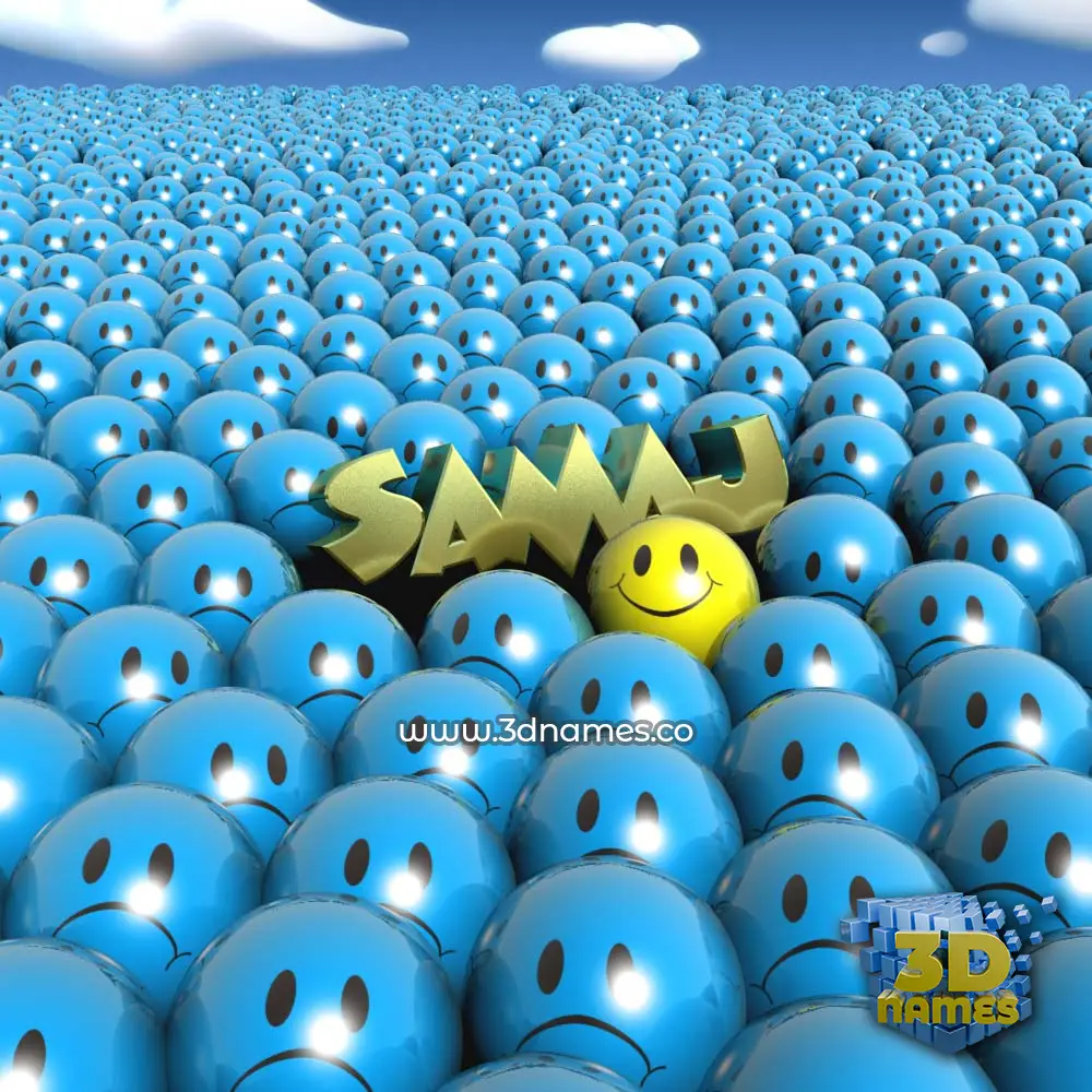 samaj in Special Smileys style - 3D name wallpaper