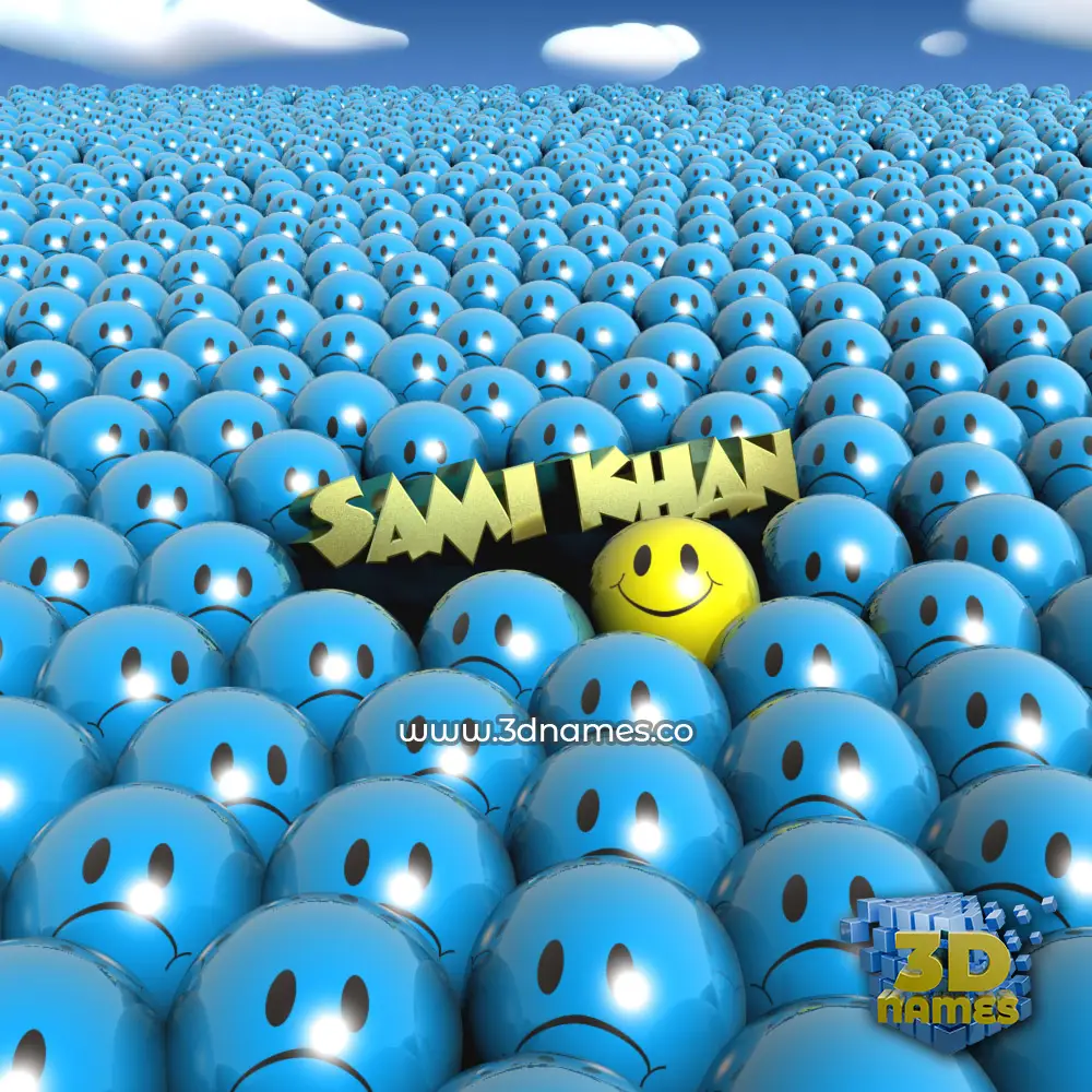 sami khan in Special Smileys style - 3D name wallpaper
