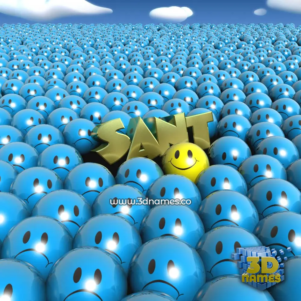 sant in Special Smileys style - 3D name wallpaper