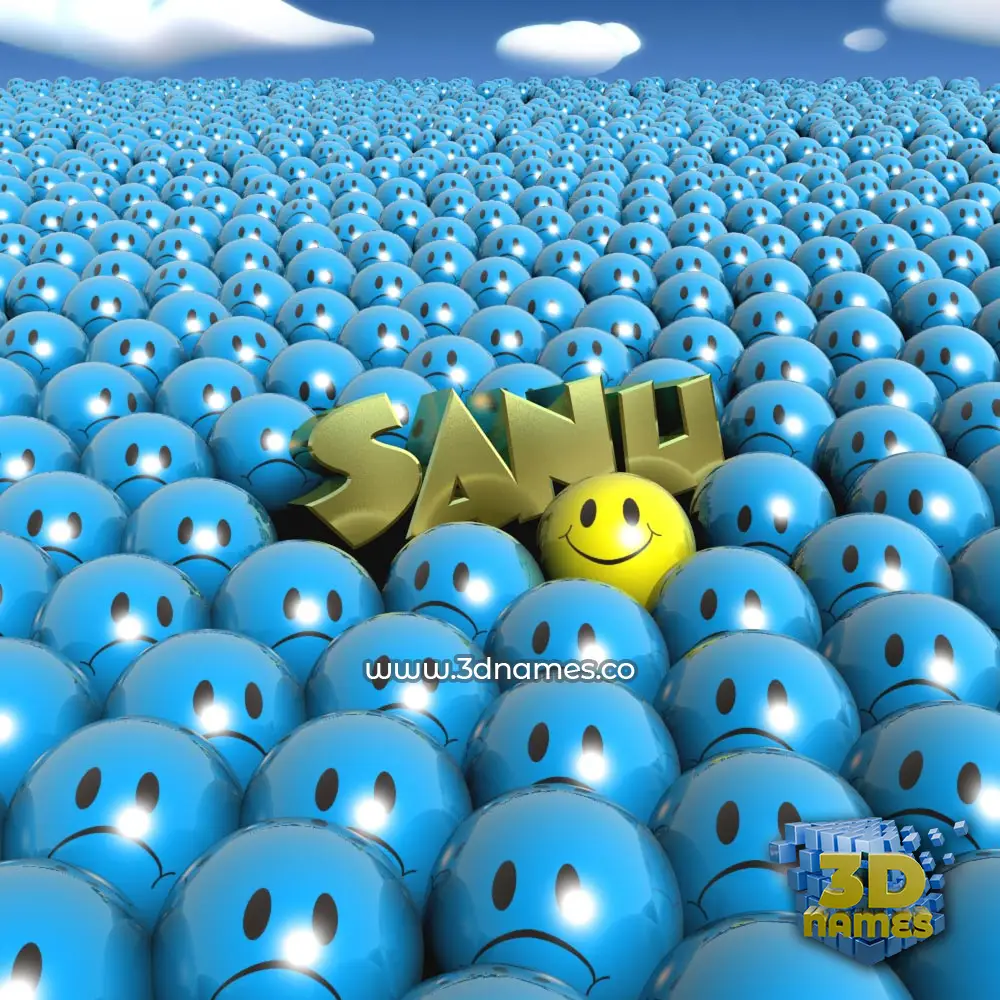 sanu in Special Smileys style - 3D name wallpaper