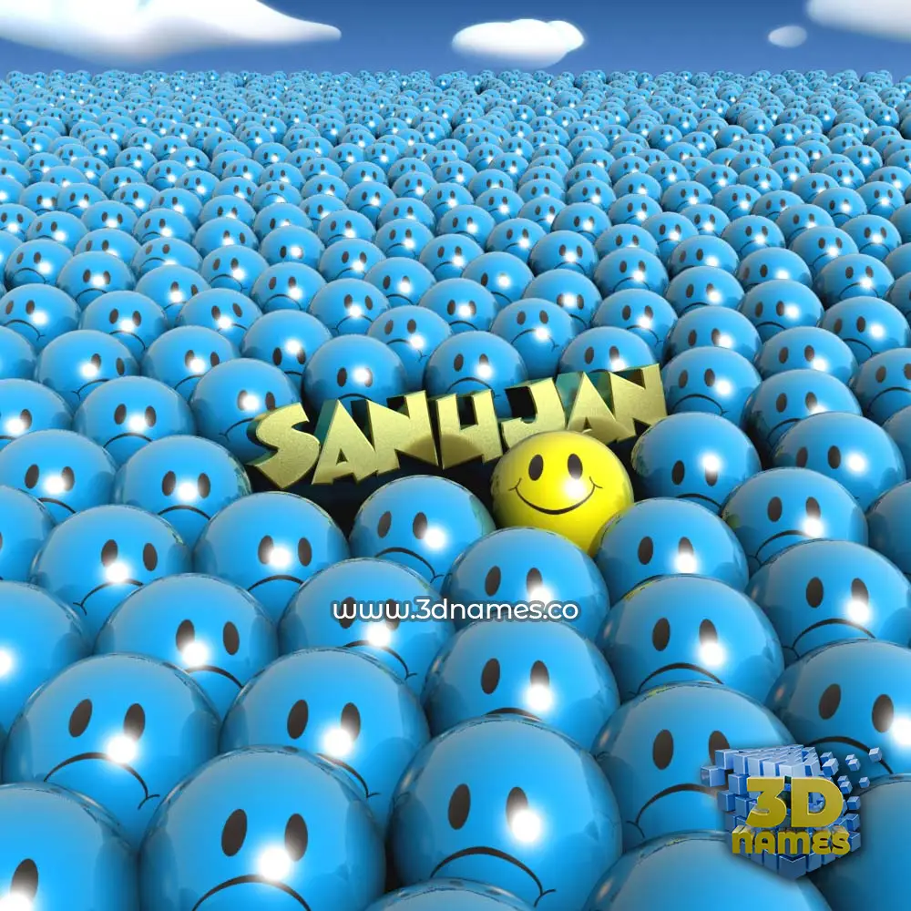 sanujan in Special Smileys style - 3D name wallpaper