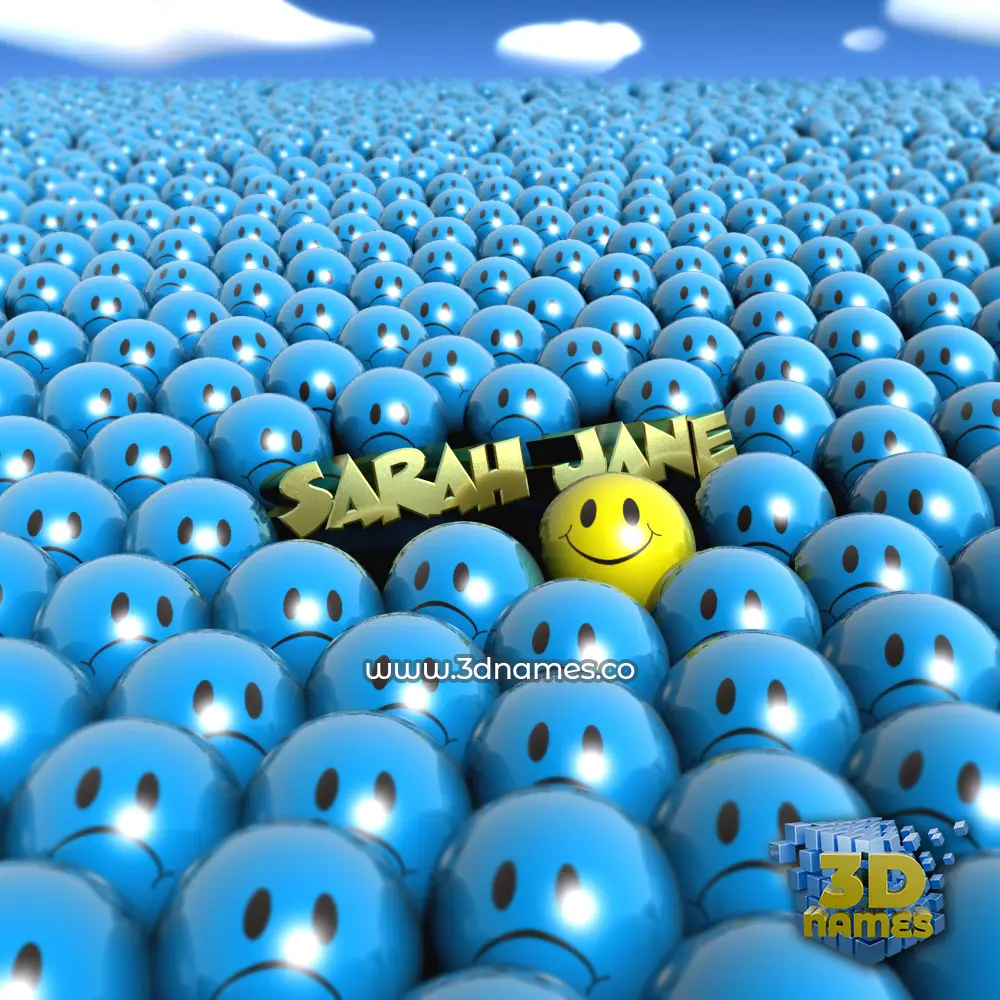 sarah jane in Special Smileys style - 3D name wallpaper
