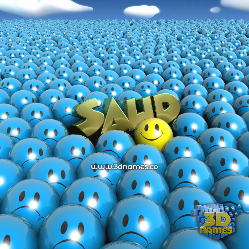 saud in Special Smileys style - 3D name wallpaper