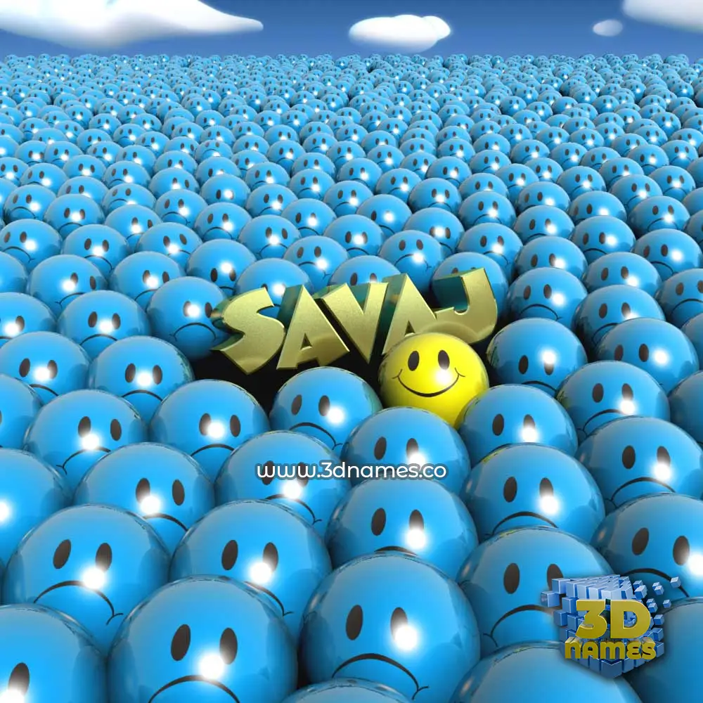 savaj in Special Smileys style - 3D name wallpaper