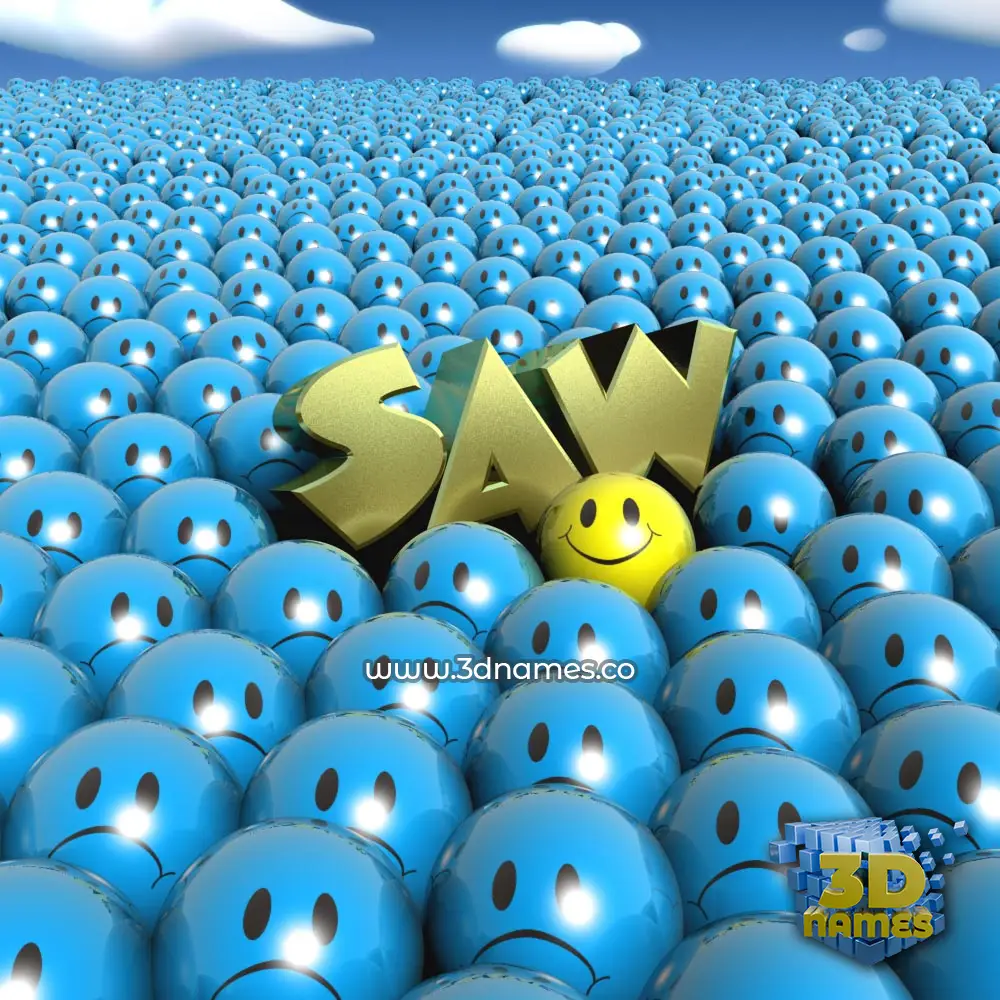 saw in Special Smileys style - 3D name wallpaper