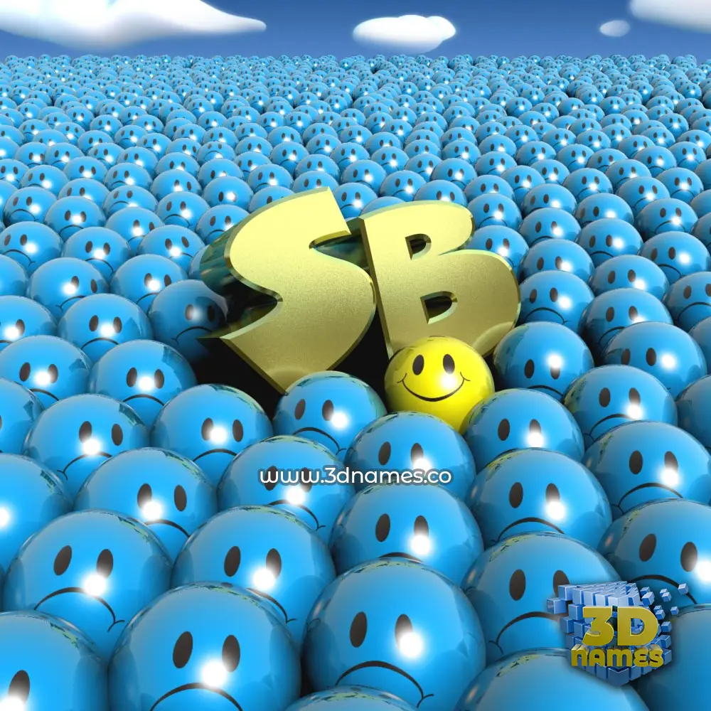 sb in Special Smileys style - 3D name wallpaper