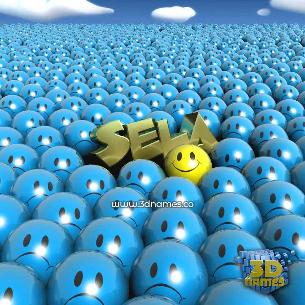 sela in Special Smileys style - 3D name wallpaper