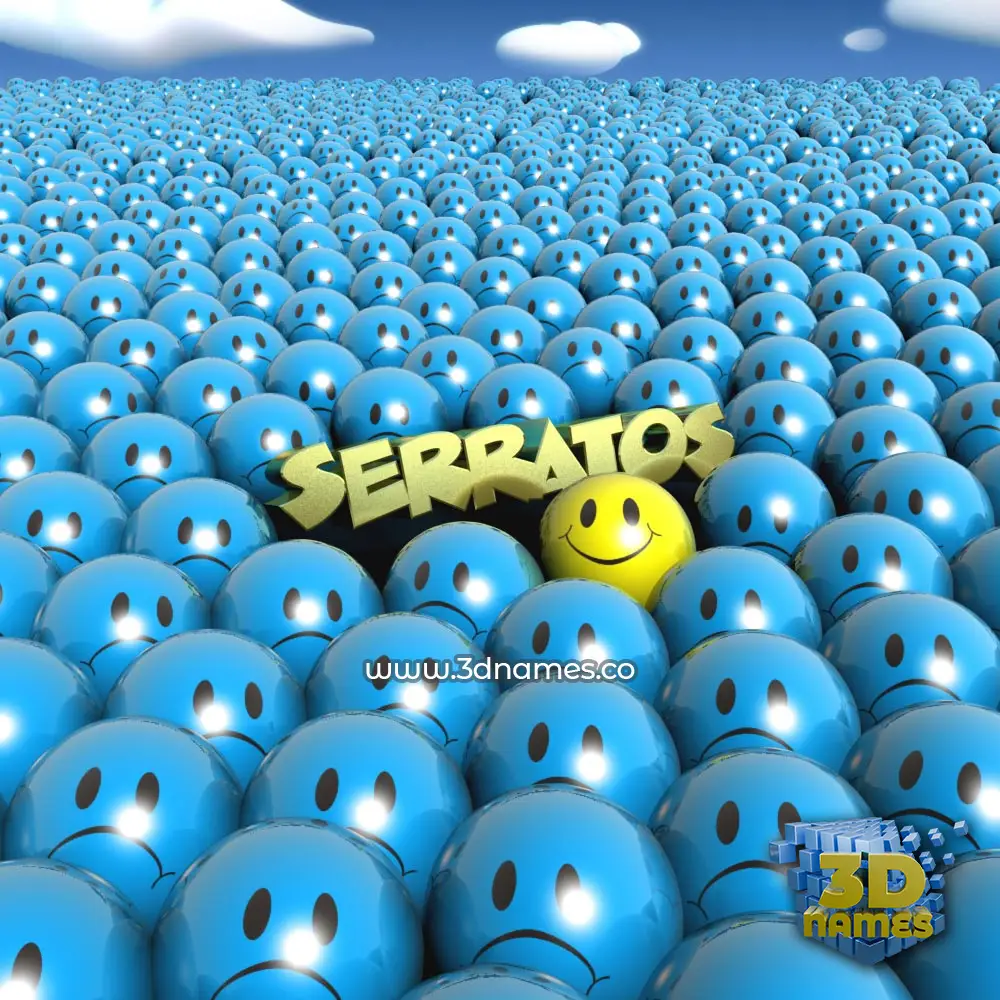 serratos in Special Smileys style - 3D name wallpaper