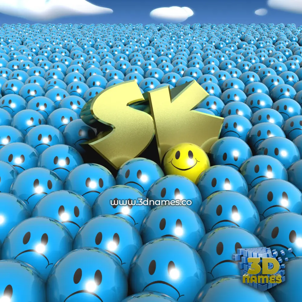 sk in Special Smileys style - 3D name wallpaper