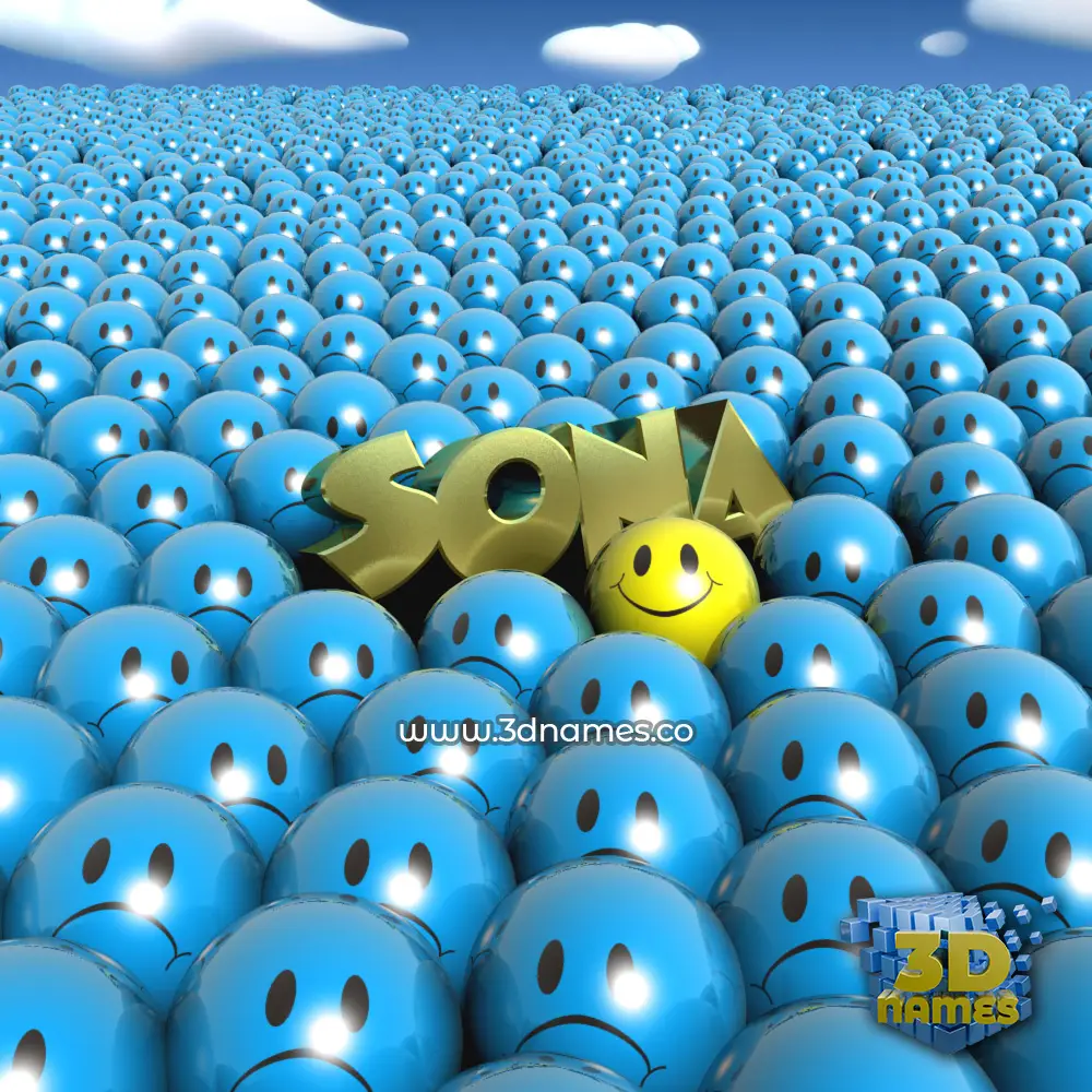 sona in Special Smileys style - 3D name wallpaper