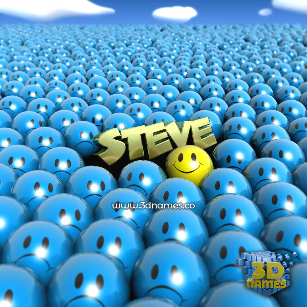steve in Special Smileys style - 3D name wallpaper