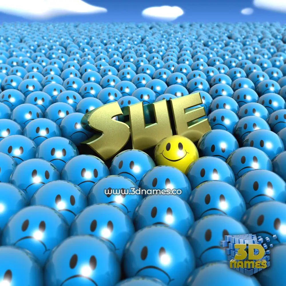 sue in Special Smileys style - 3D name wallpaper