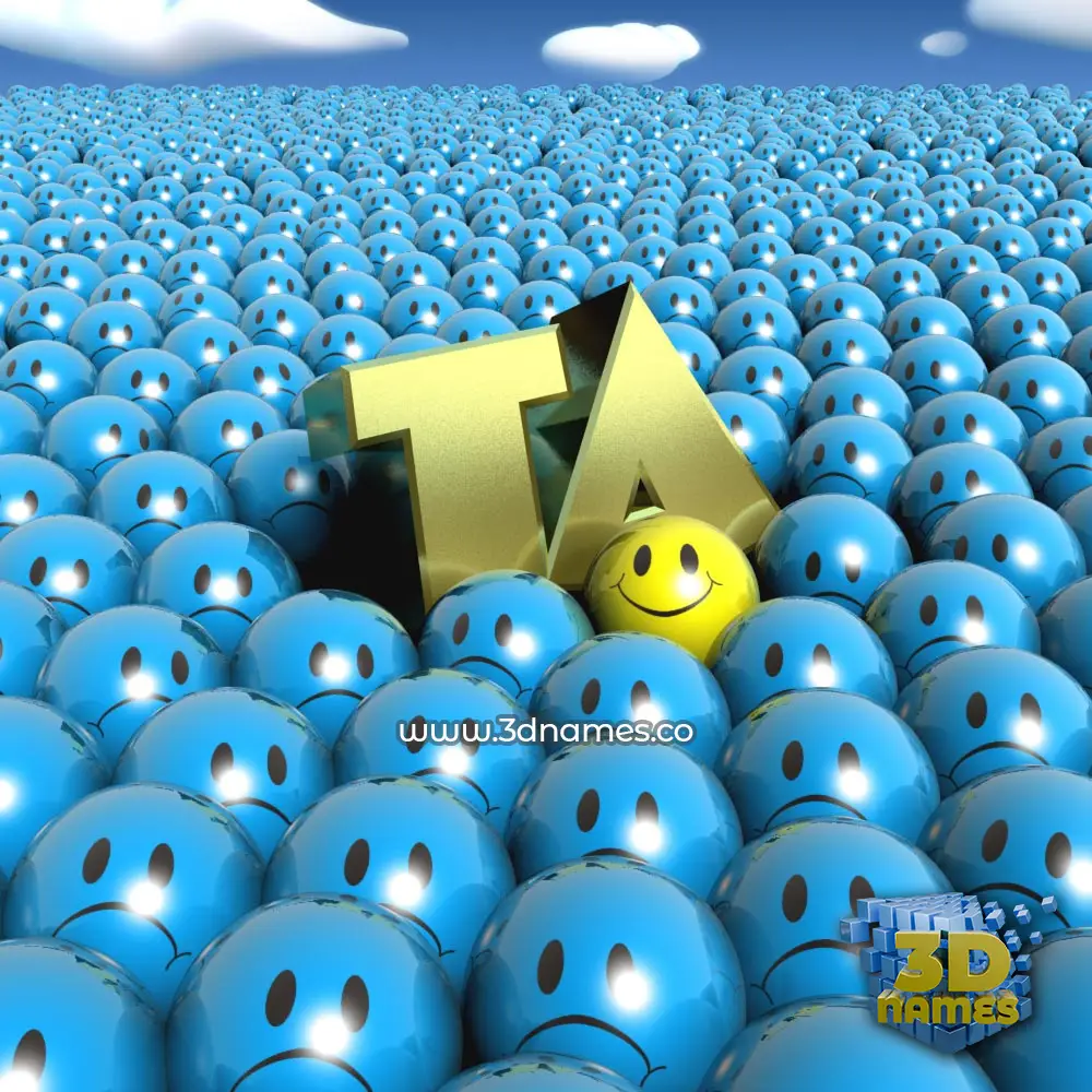 ta in Special Smileys style - 3D name wallpaper