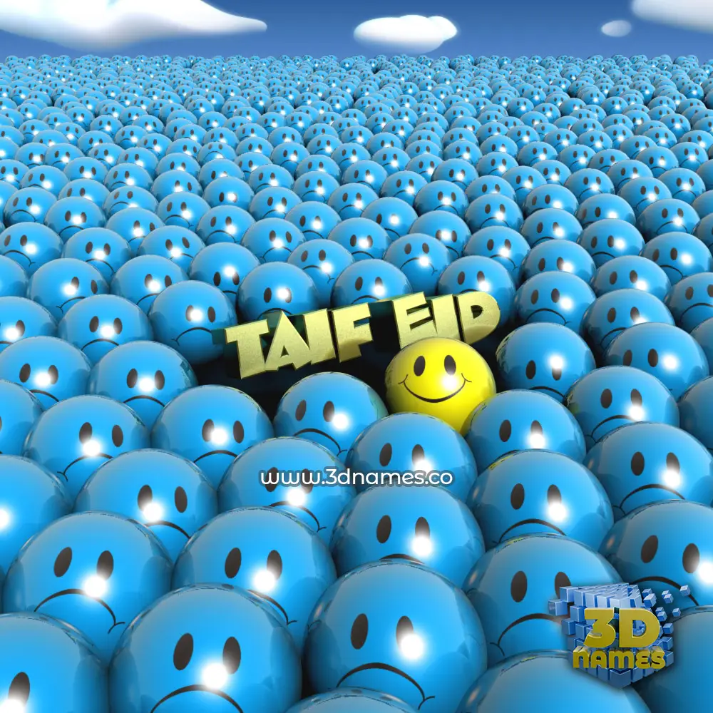 taif eid in Special Smileys style - 3D name wallpaper