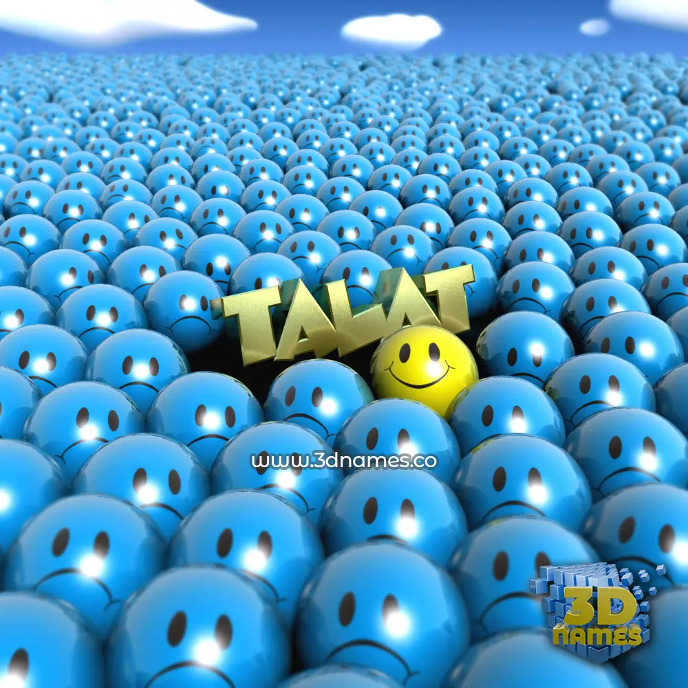 talat in Special Smileys style - 3D name wallpaper