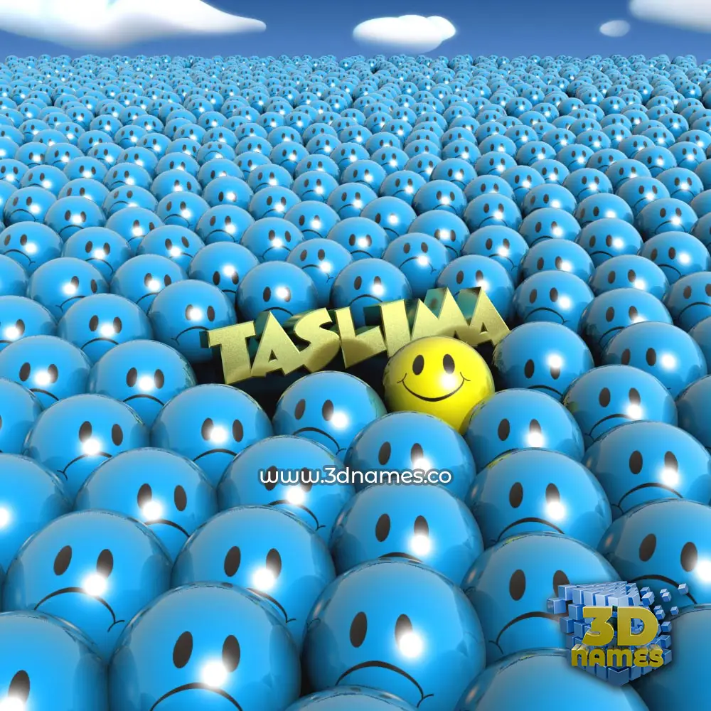 taslima in Special Smileys style - 3D name wallpaper