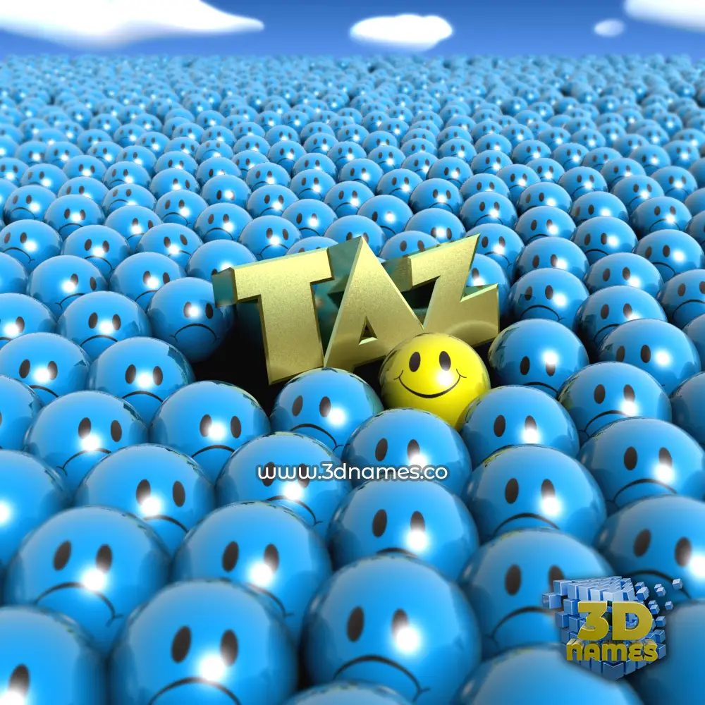 taz in Special Smileys style - 3D name wallpaper