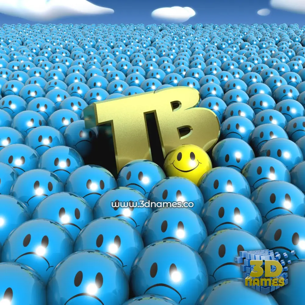 tb in Special Smileys style - 3D name wallpaper