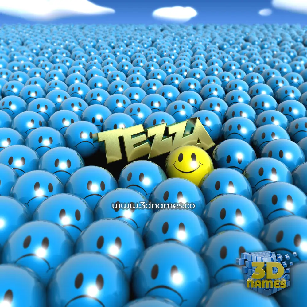 tezza in Special Smileys style - 3D name wallpaper
