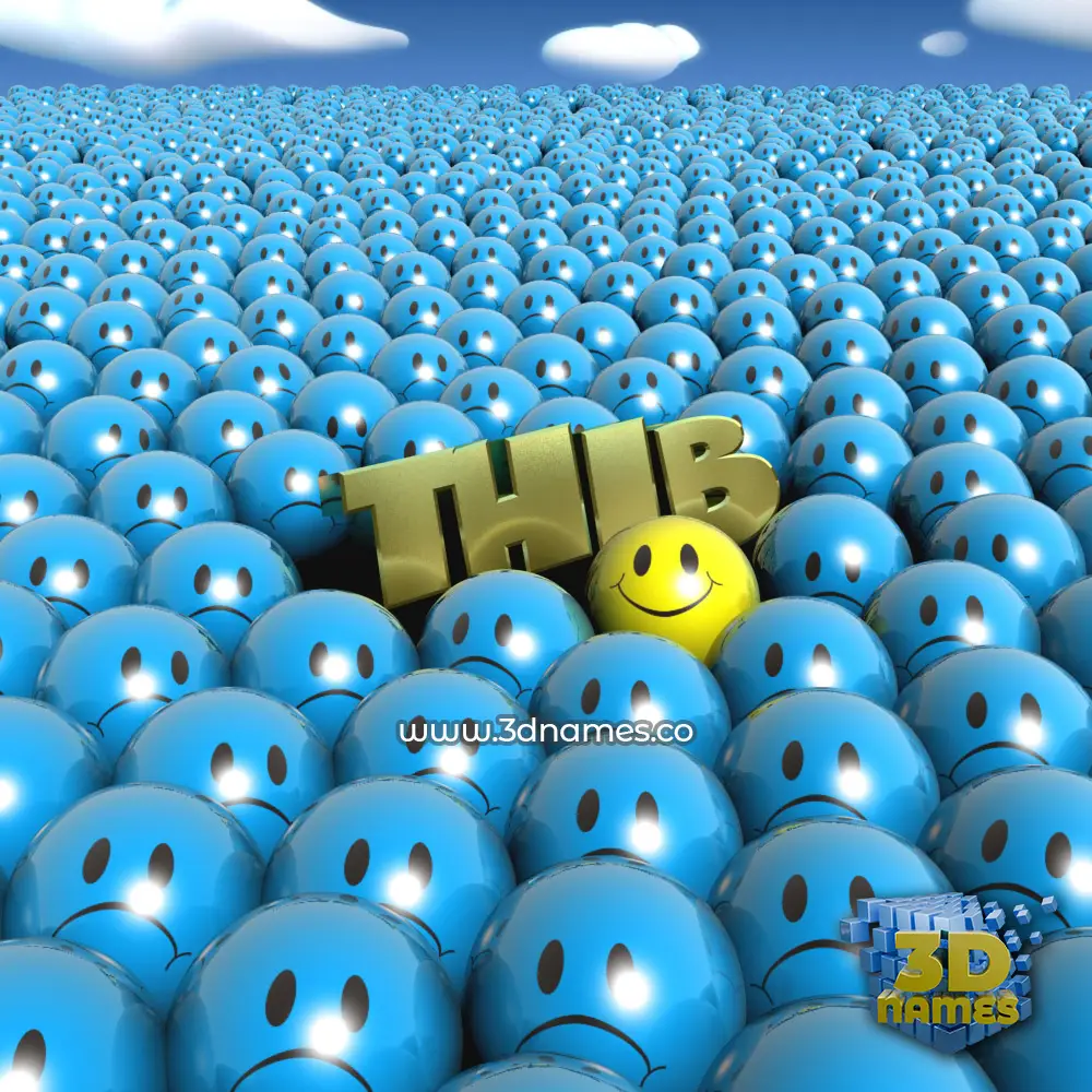 thib in Special Smileys style - 3D name wallpaper