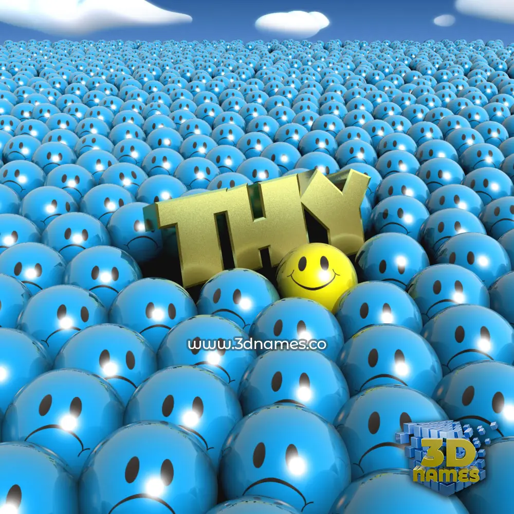 thy in Special Smileys style - 3D name wallpaper