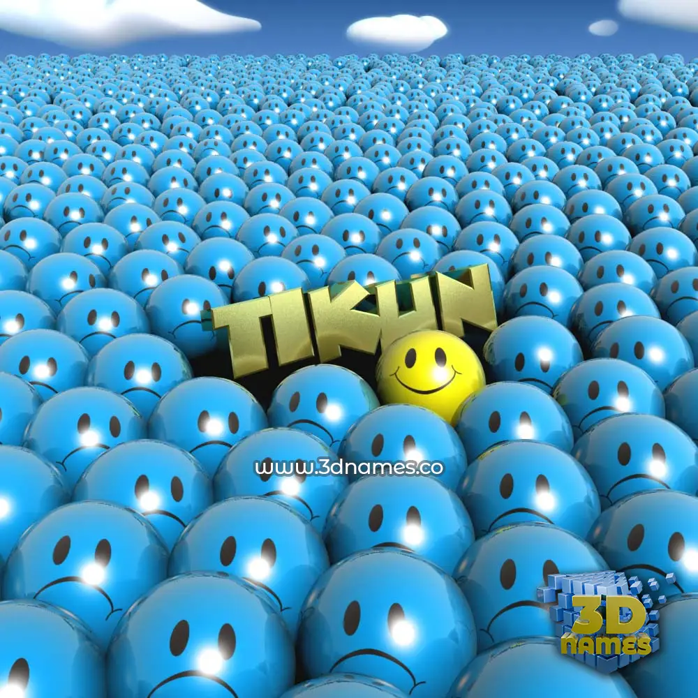 tikun in Special Smileys style - 3D name wallpaper