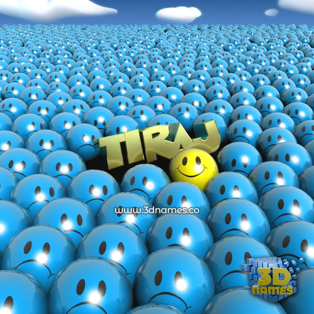 tiraj in Special Smileys style - 3D name wallpaper