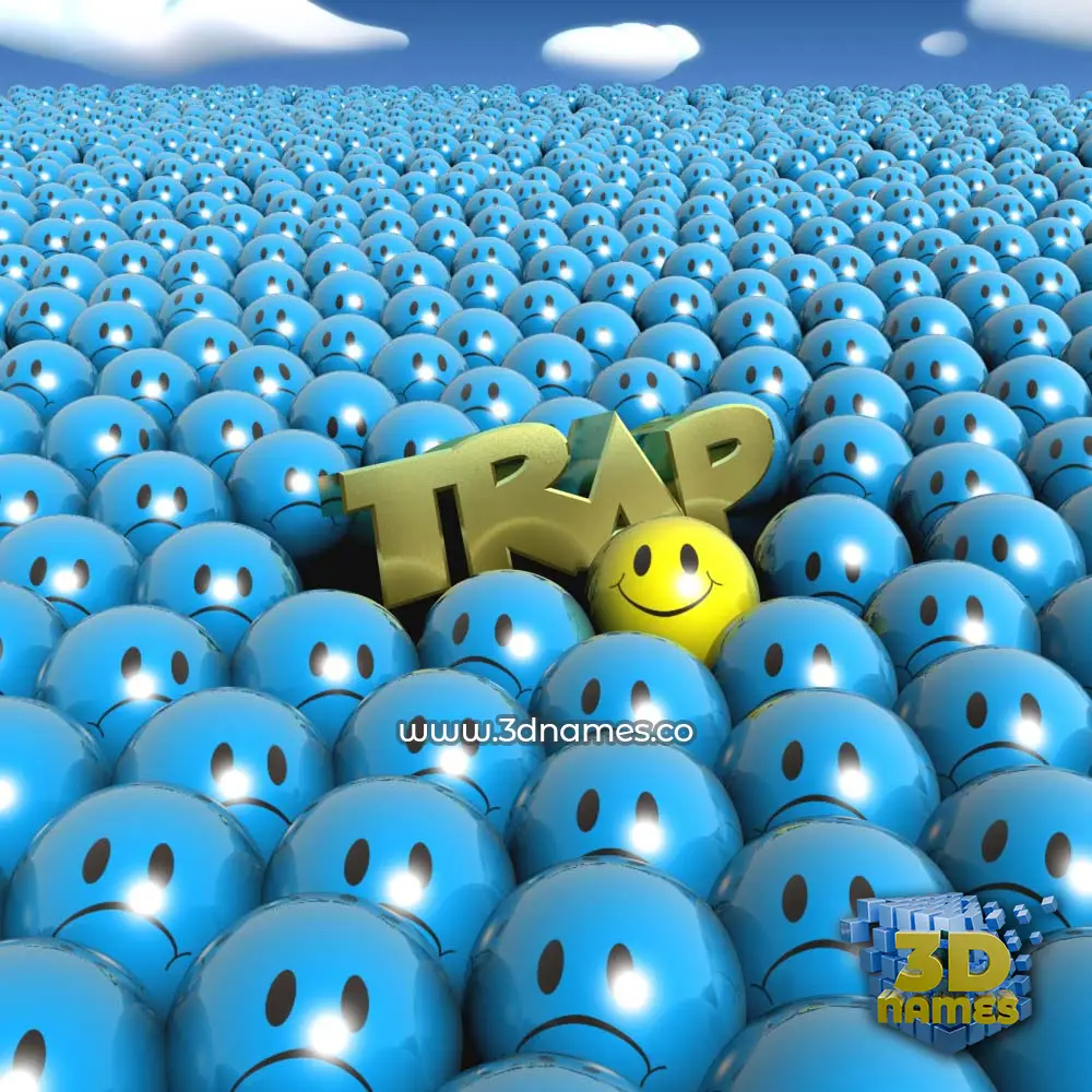 trap in Special Smileys style - 3D name wallpaper
