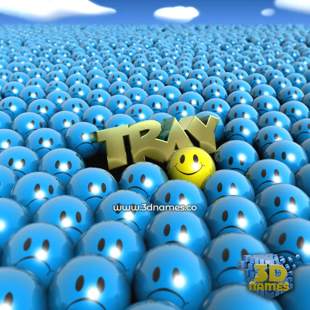 tray in Special Smileys style - 3D name wallpaper
