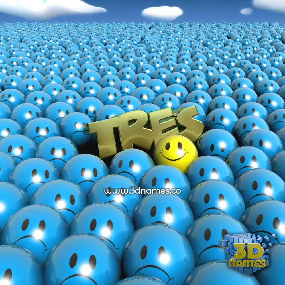 tres in Special Smileys style - 3D name wallpaper