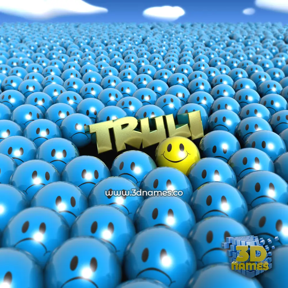 truli in Special Smileys style - 3D name wallpaper