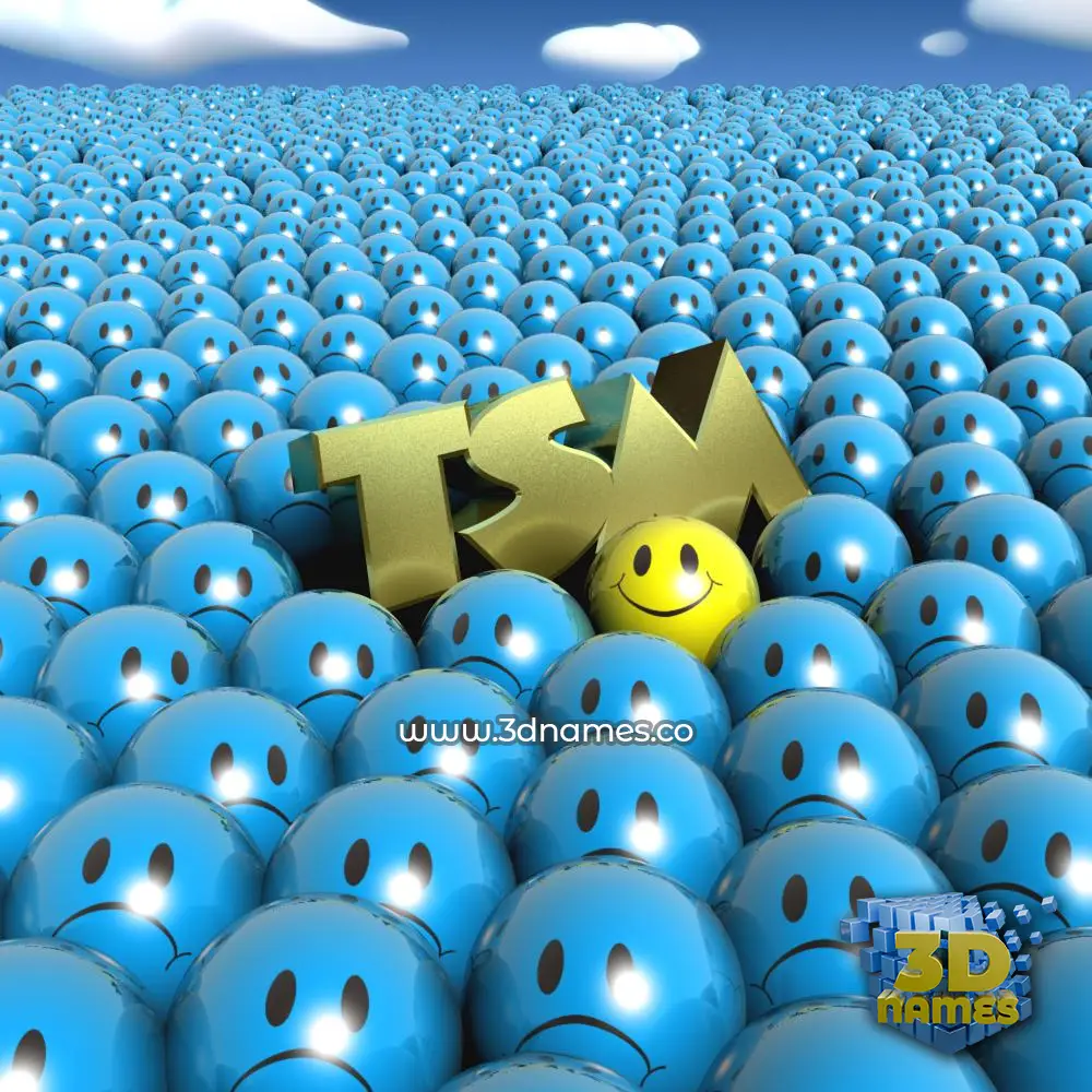 tsm in Special Smileys style - 3D name wallpaper