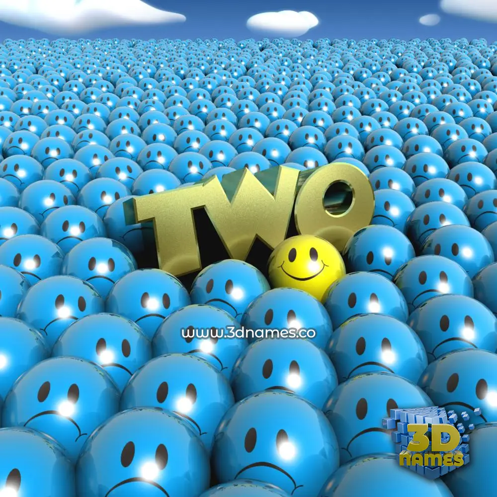 two in Special Smileys style - 3D name wallpaper