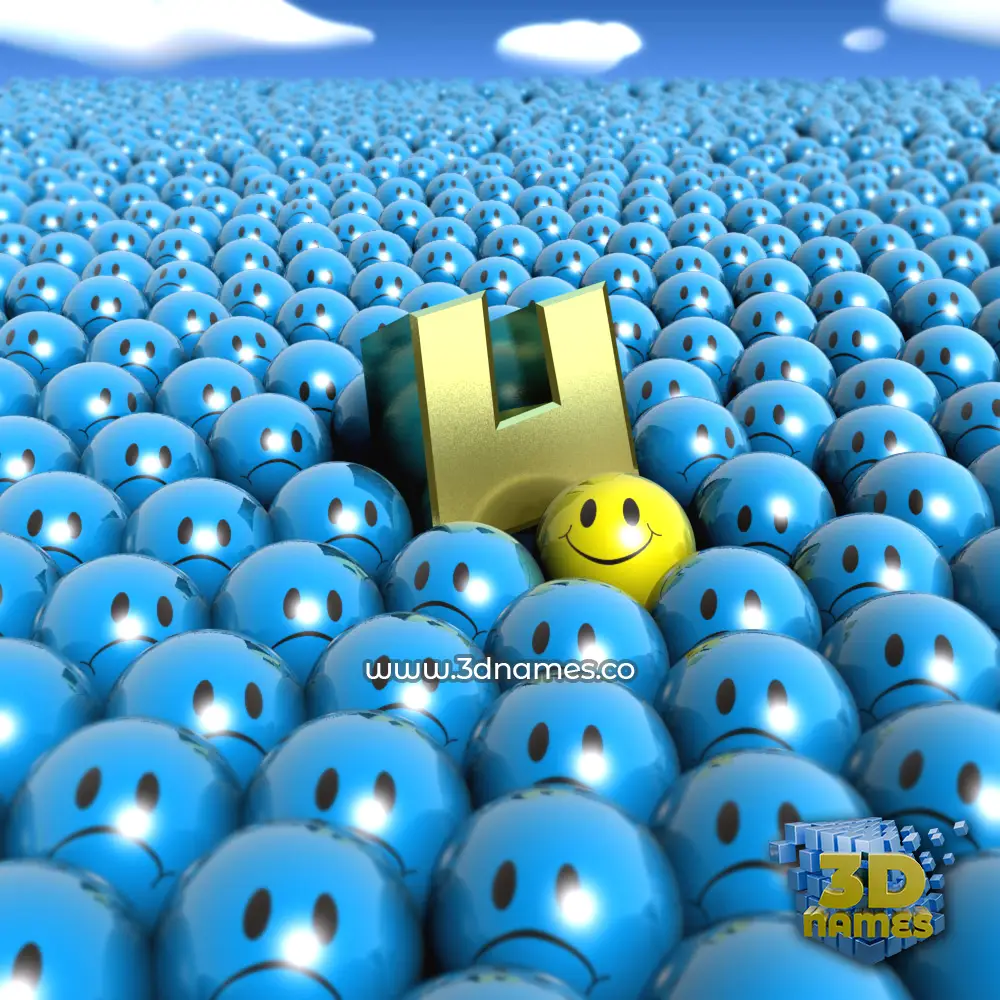 u in Special Smileys style - 3D name wallpaper