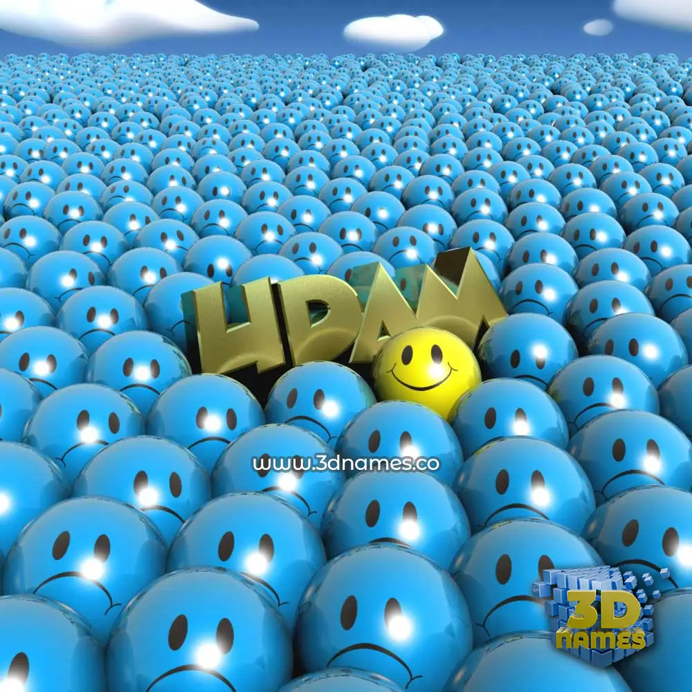 udam in Special Smileys style - 3D name wallpaper