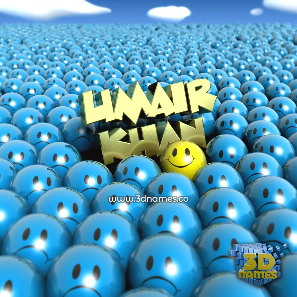 umair khan in Special Smileys style - 3D name wallpaper