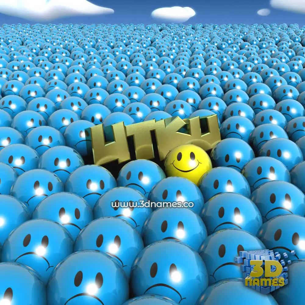 utku in Special Smileys style - 3D name wallpaper