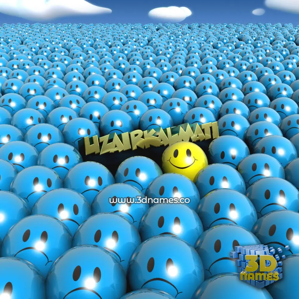uzairkalmati in Special Smileys style - 3D name wallpaper