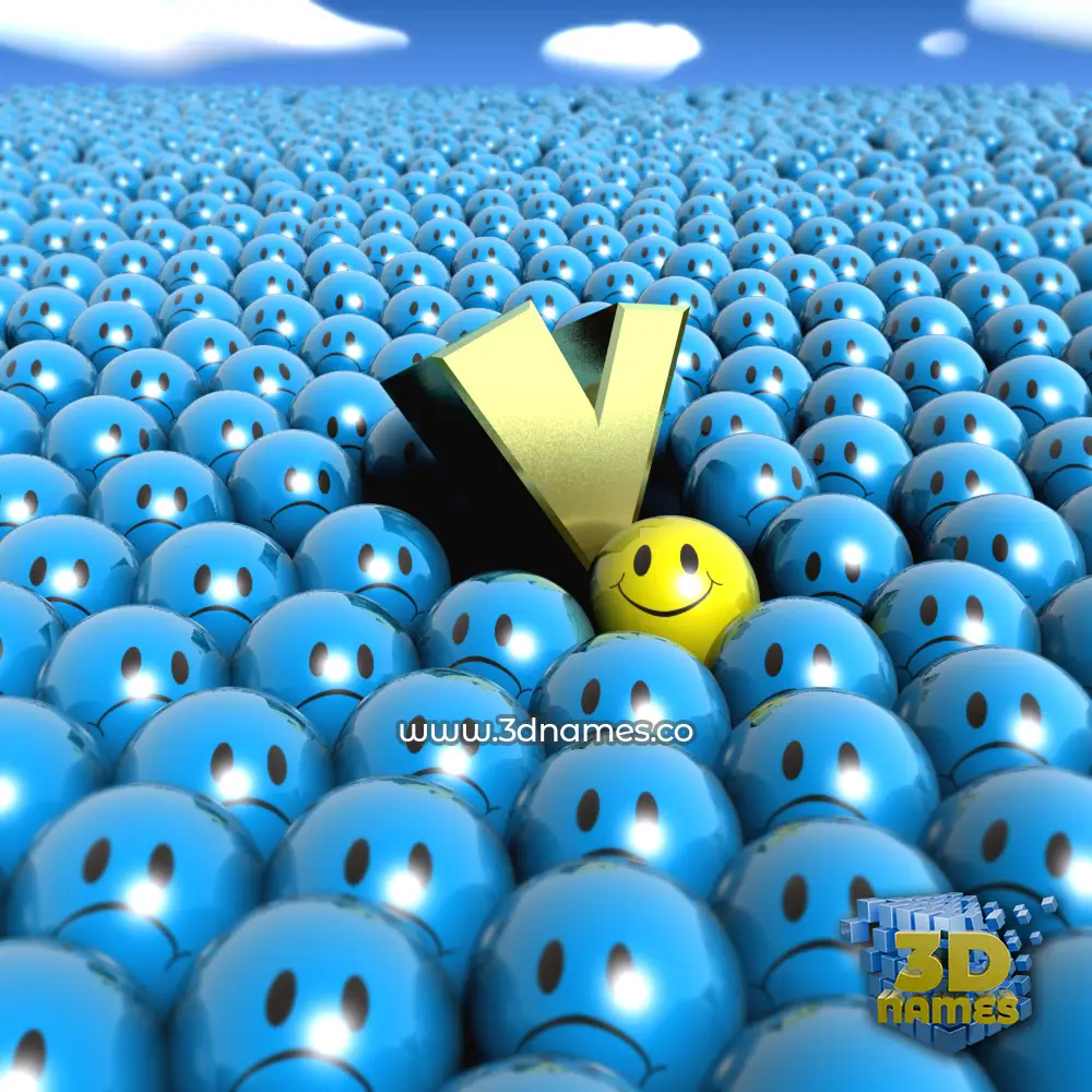 v in Special Smileys style - 3D name wallpaper