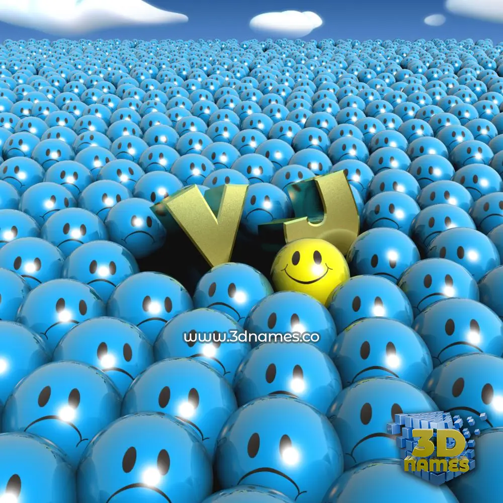 v j in Special Smileys style - 3D name wallpaper