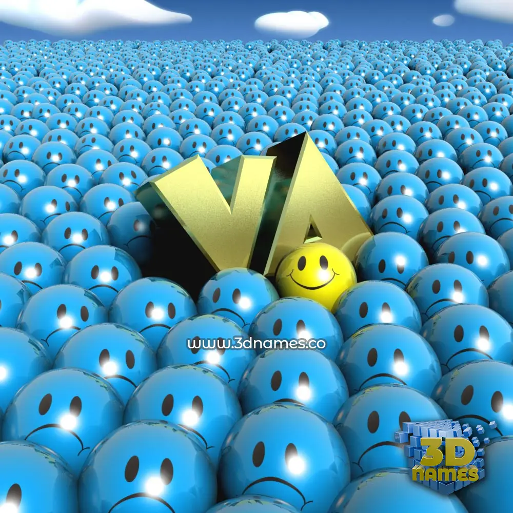 va in Special Smileys style - 3D name wallpaper