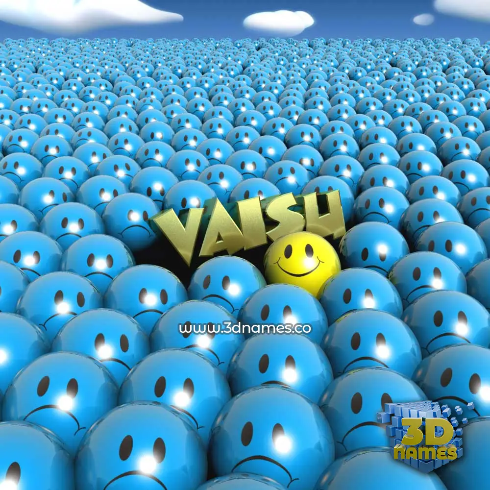 vaisu in Special Smileys style - 3D name wallpaper